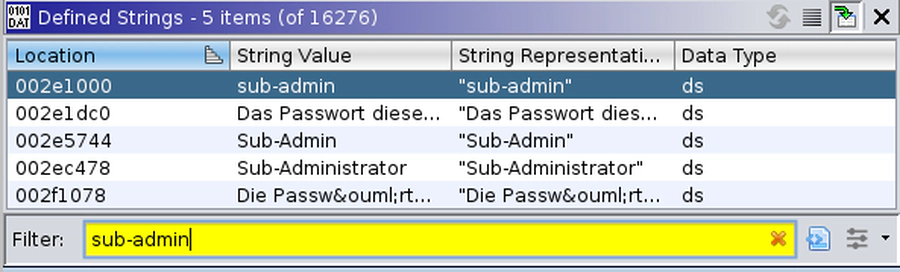 Ghidra Search for sub-admin