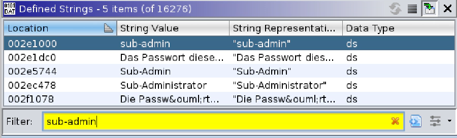 Ghidra Search for sub-admin