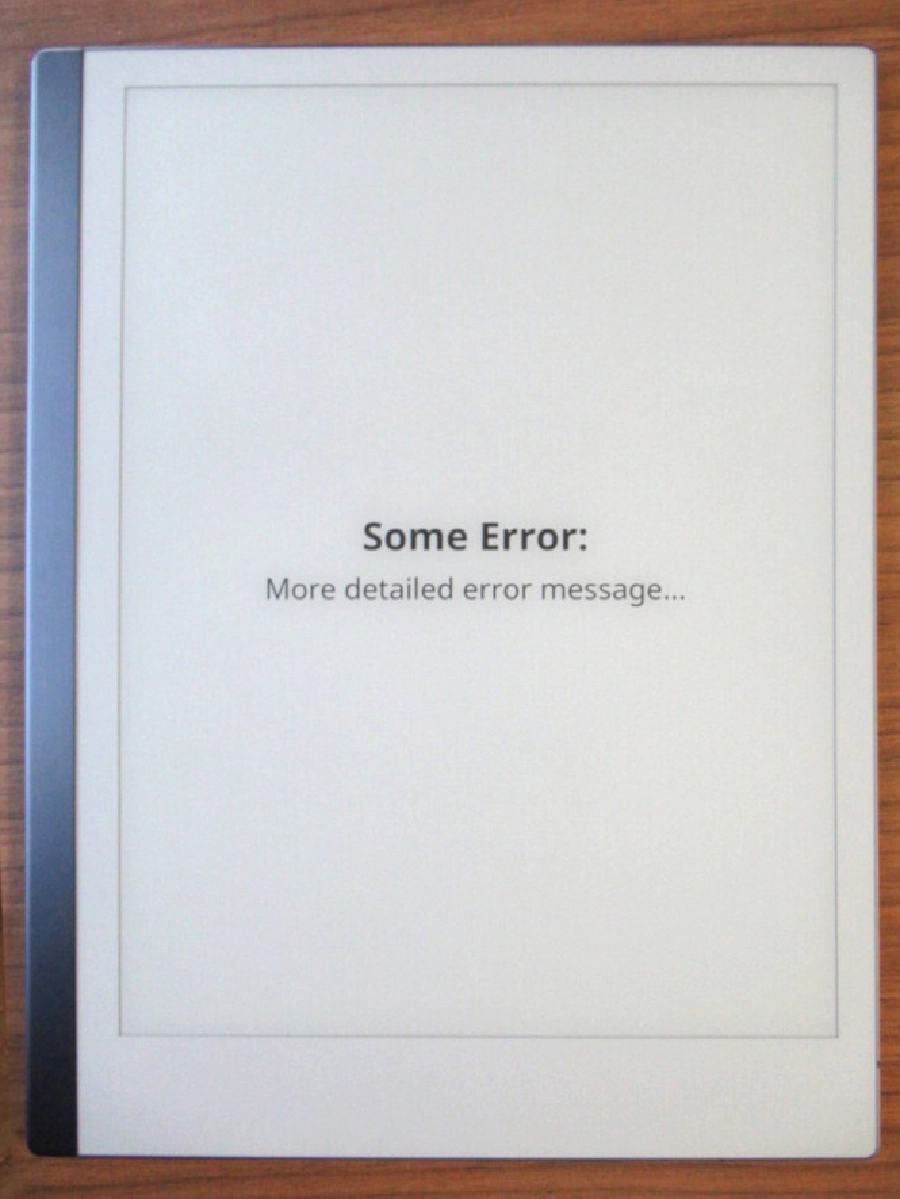 Example Error Message