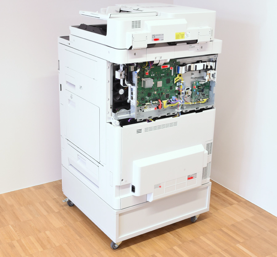 Canon C5850i Printer With Open Back Access Panel, Revealing the Mainboard