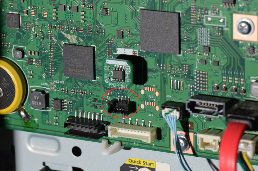Canon C5850i Printer Mainboard Closeup of Area around Connector J32